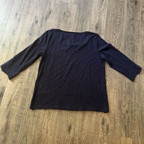 Talbots Women’s Top Large Peasant Top Tassels Embroidered - Picture 2 of 6